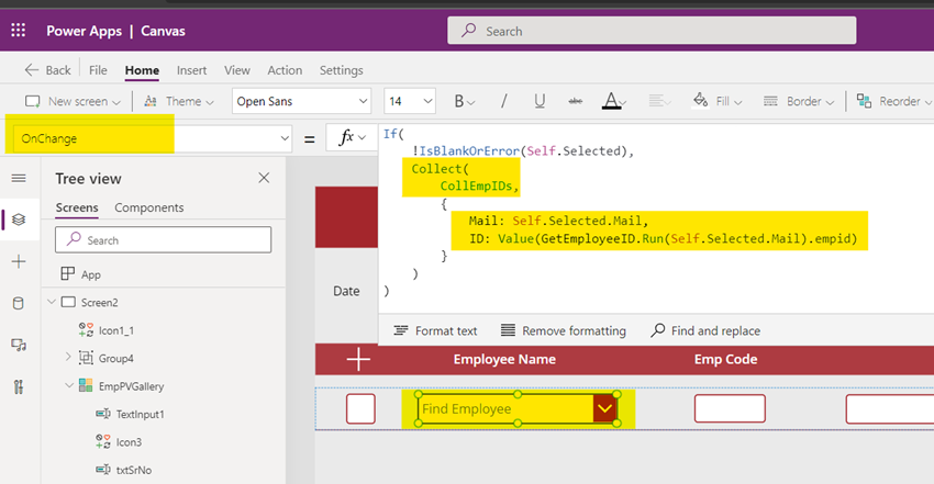 Trigger FLOW from Gallery in PowerApps and Populate data